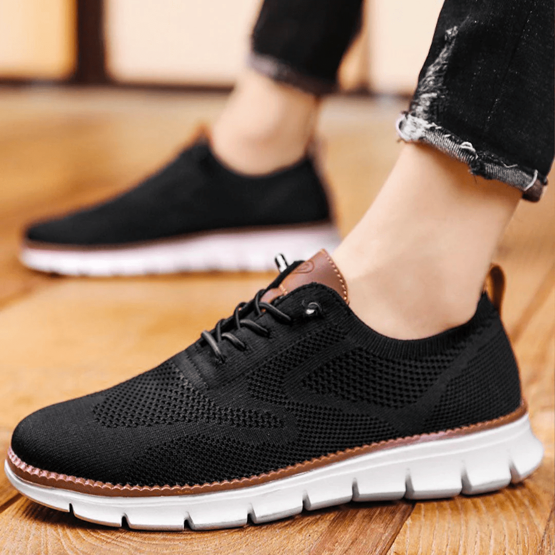 Men's comfortable walking shoes for active men, orthopedic design, arch support & flexible sole.