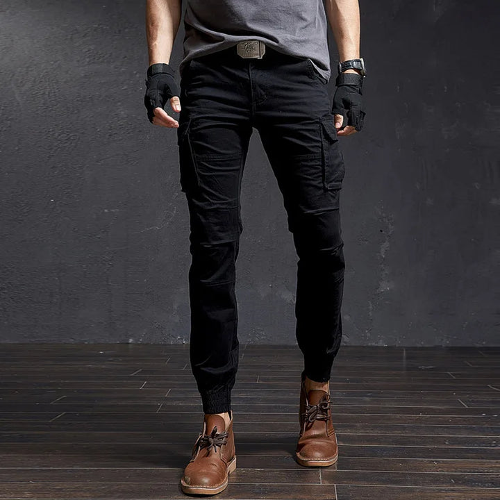 Versatile Outland men's fashion cargo pants, tapered, cuffed. Ideal for tactical action, outdoor, and streetwear.