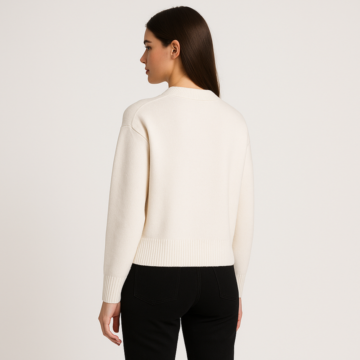 Comfortable men's oversized sweater with unique heart motif & crew neck for casual winter style.