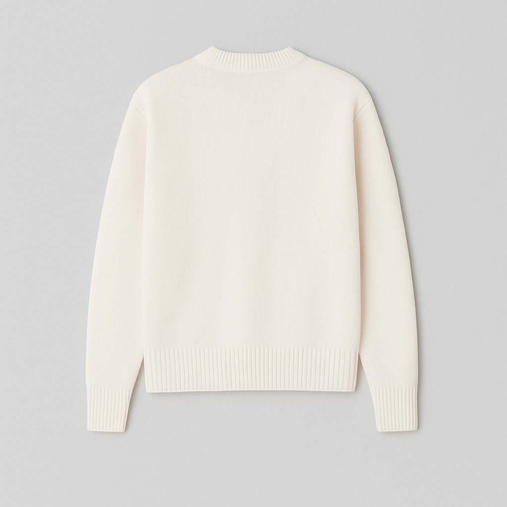 Casual men's oversized heart motif crew neck sweater, a cozy choice for everyday wear.