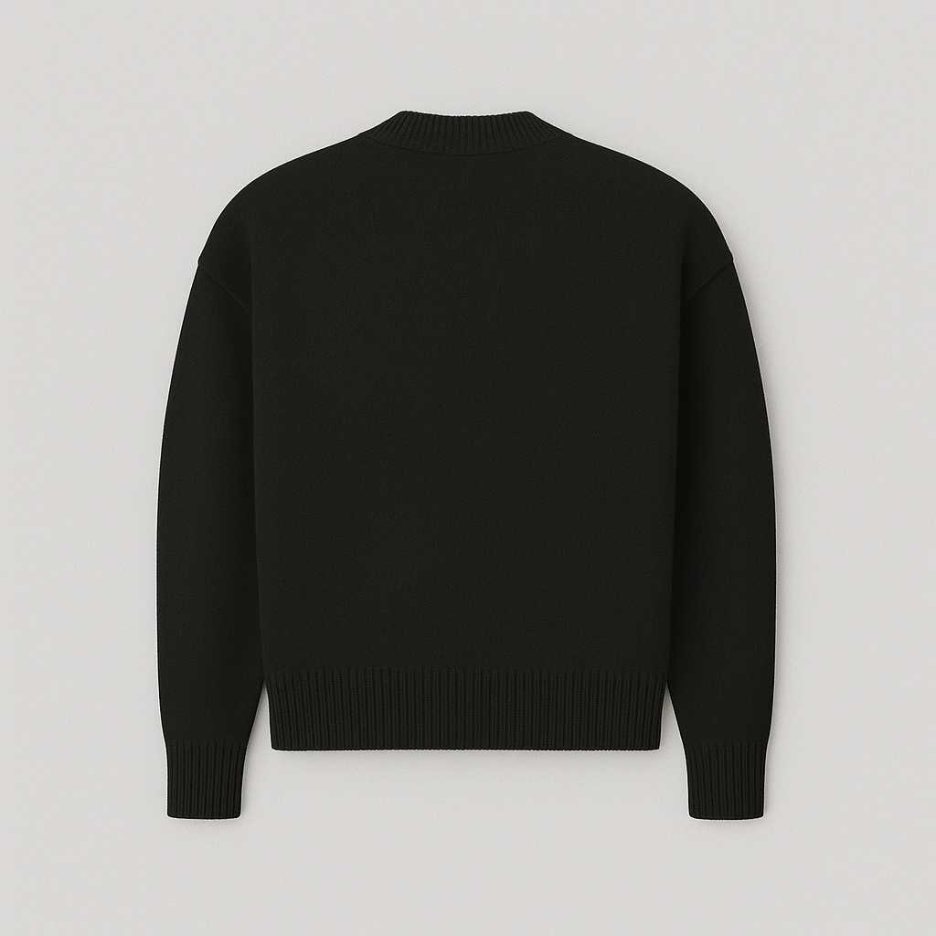 Warm winter style men's oversized sweater, featuring a cozy heart motif & crew neck design.