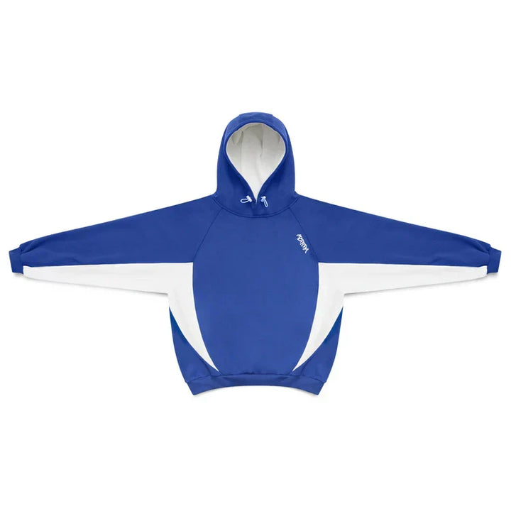 Stylish men's oversized pullover hoodie, athletic contrast panels. Comfortable and fashionable hooded sweatshirt.