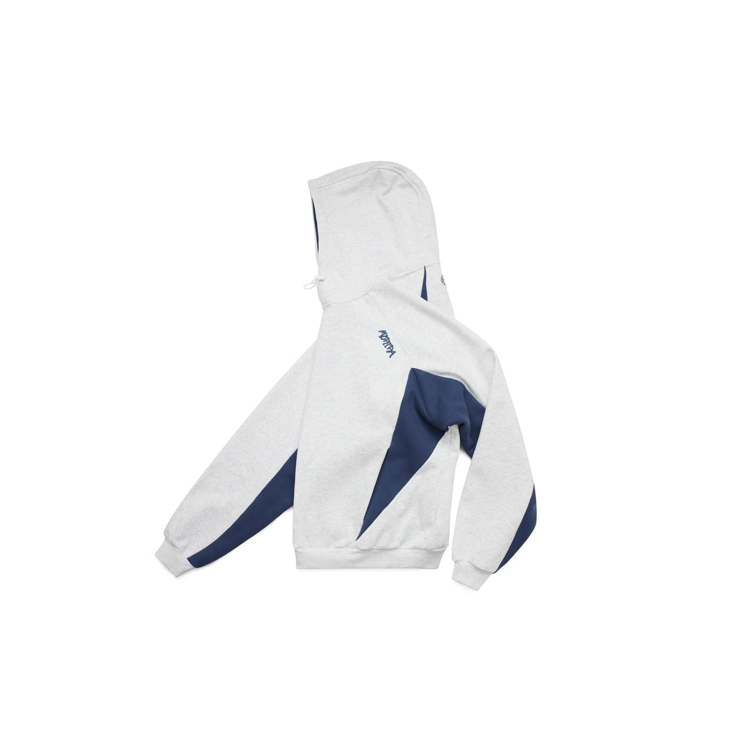 Relaxed fit men's oversized hoodie, pullover style with contrast panels. Comfortable, casual wear for men.