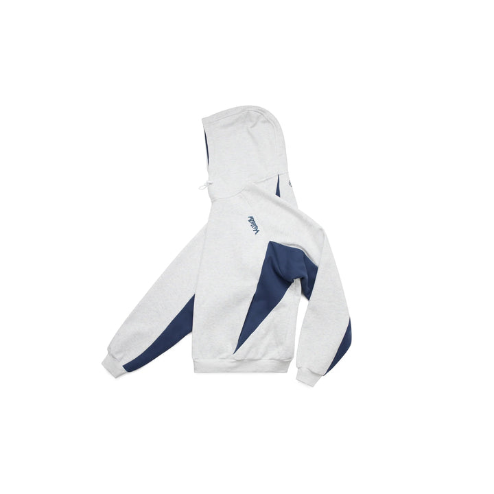 Relaxed fit men's oversized hoodie, pullover style with contrast panels. Comfortable, casual wear for men.