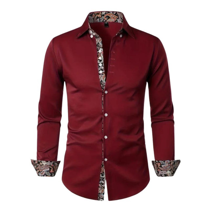 Stylish men's paisley slim fit shirt, long sleeve, a versatile fashion statement for men.