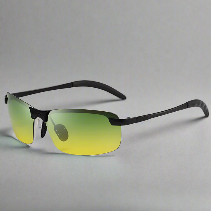 Men's polarized photochromic sport sunglasses, ideal for cycling, fishing, and driving; UV protection.