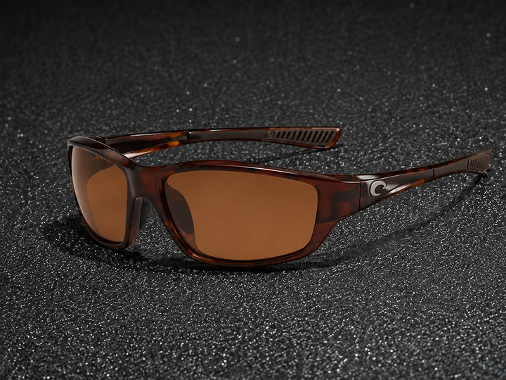 Men's polarized sport shades with wraparound design for active lifestyles. Offers UV protection & glare reduction for outdoor gear.