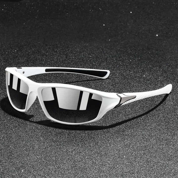 Durable men's polarized sport shades with a wraparound fit for active outdoor gear. Excellent UV protection & glare reduction.