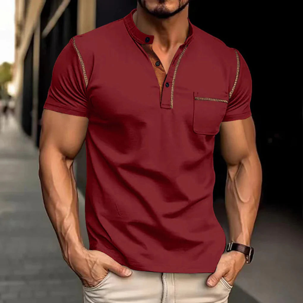 Versatile men's classic polo shirt, featuring contrast trim for smart casual look.