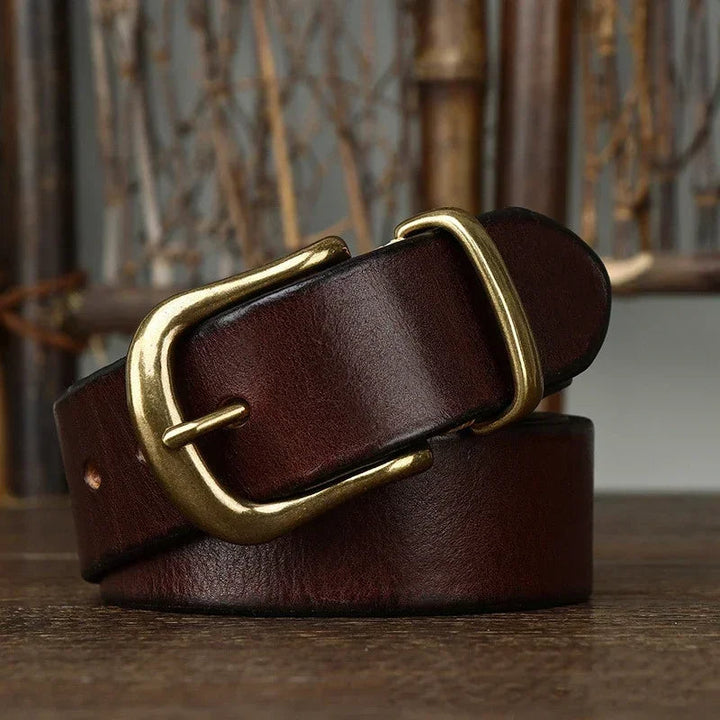 Men's premium full-grain leather belt, durable, classic, and handcrafted for lasting style.