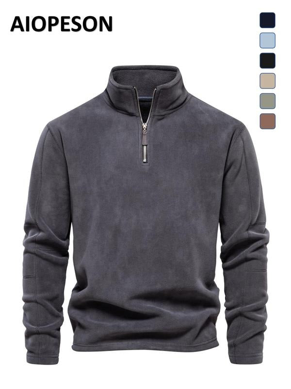 Stylish men's quarter zip microfleece for warmth & comfort. Versatile pullover perfect for casual layering.