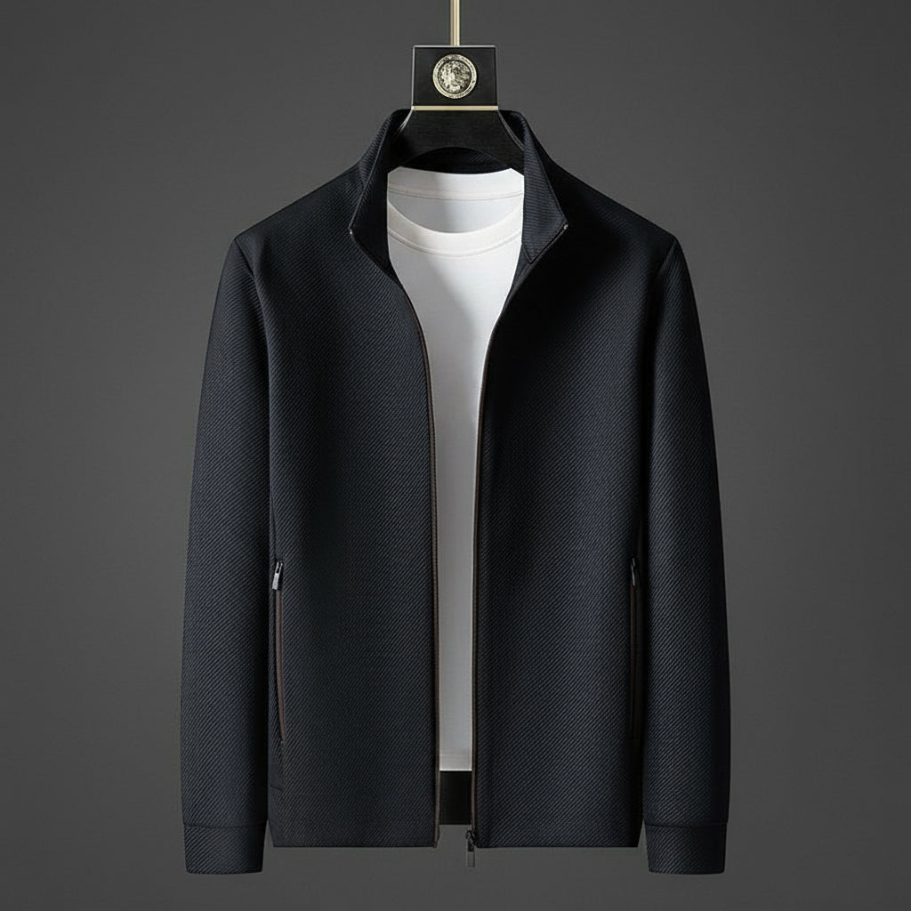 Stylish men's two-piece tracksuit with a comfortable zip-up jacket and fashionable tapered joggers.