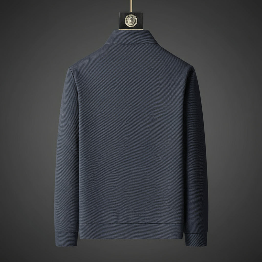 Versatile men's tracksuit set: a cozy zip-up jacket & tapered joggers for ultimate comfort and style.