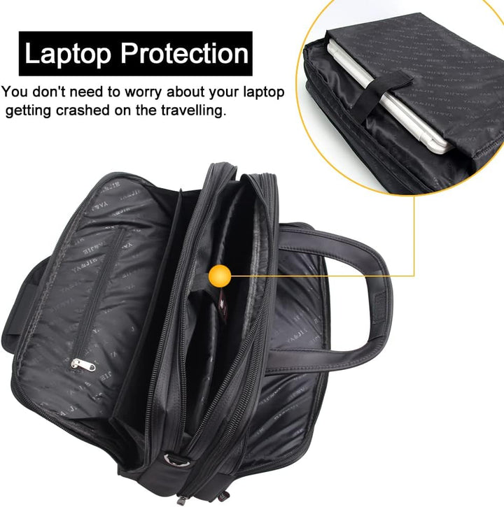 Men's professional canvas laptop bag, a sleek business briefcase for modern men.