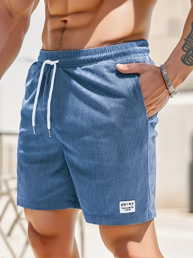 Comfortable men's elastic waist swim shorts, quick-dry fabric for pool and beach days.