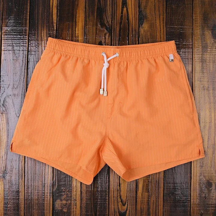 Striped quick-dry men's swim trunks, essential summer beachwear