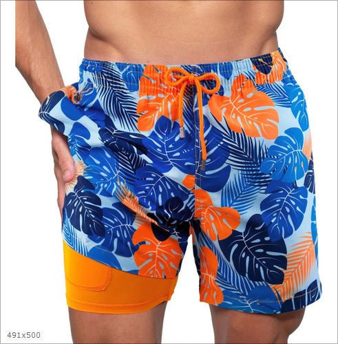 Close-up of internal compression liner within men's quick-dry swim shorts for ultimate support.