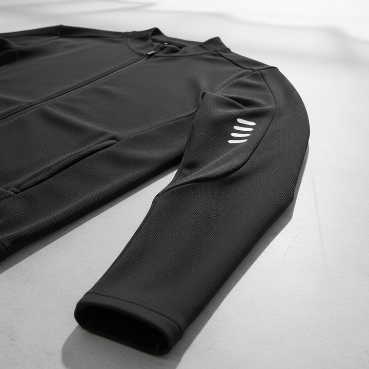 Man in quick-drying sports shirt & shorts set performing lunges. Stretch fit, ideal for active workouts & training.