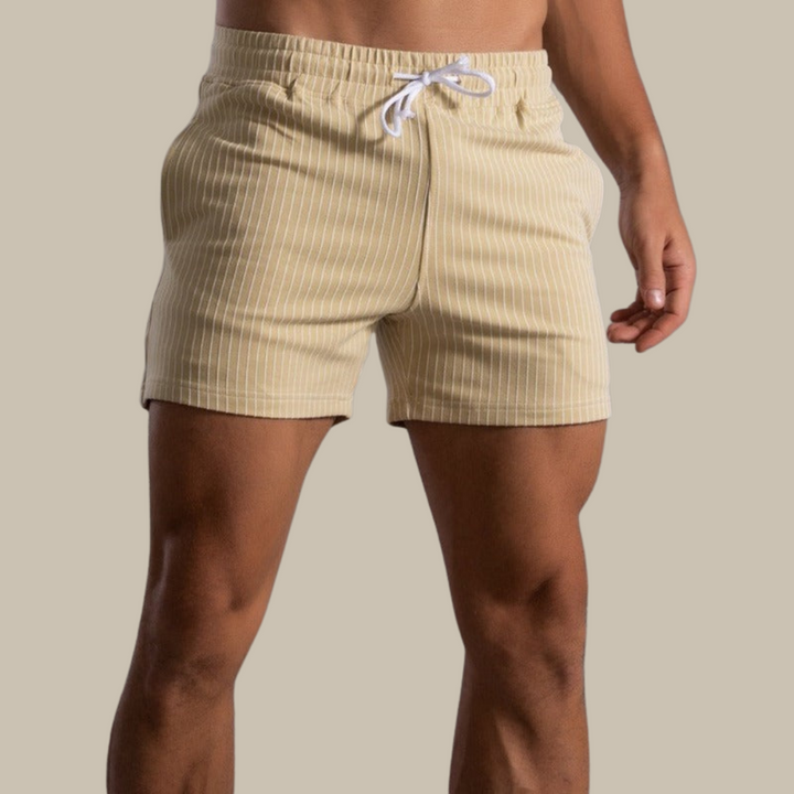 Men's quick-drying stylish swim trunks for beach & pool activities.