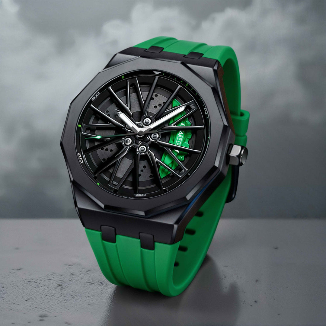 Fashionable men's racing watch with a bold dial & comfortable silicone band, a perfect accessory for him.