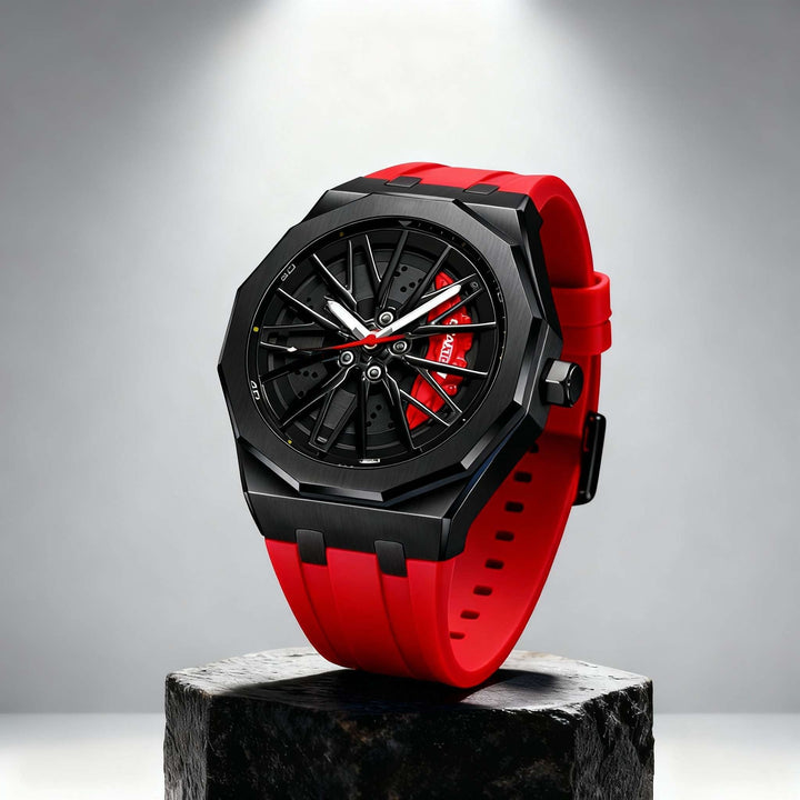 Gift for him: Modern men's sports watch with a sleek design, quartz movement & comfortable silicone band.