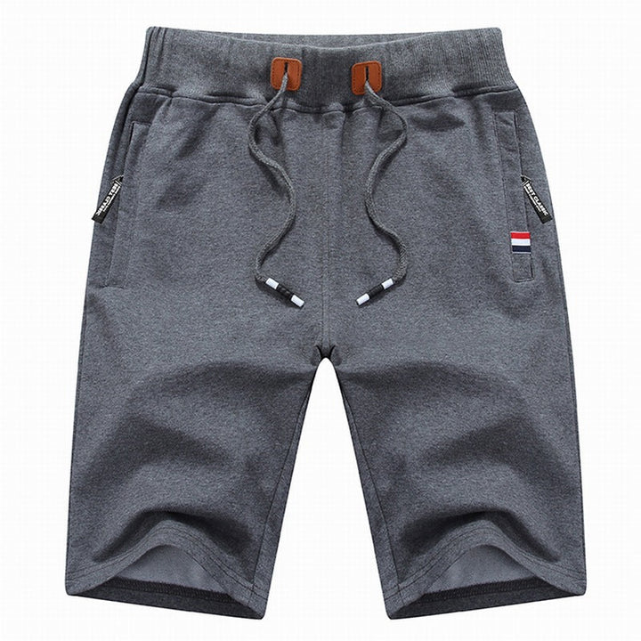 Randy men's casual drawstring shorts, relaxed fit, zip pockets, ideal for athletic or summer fashion.
