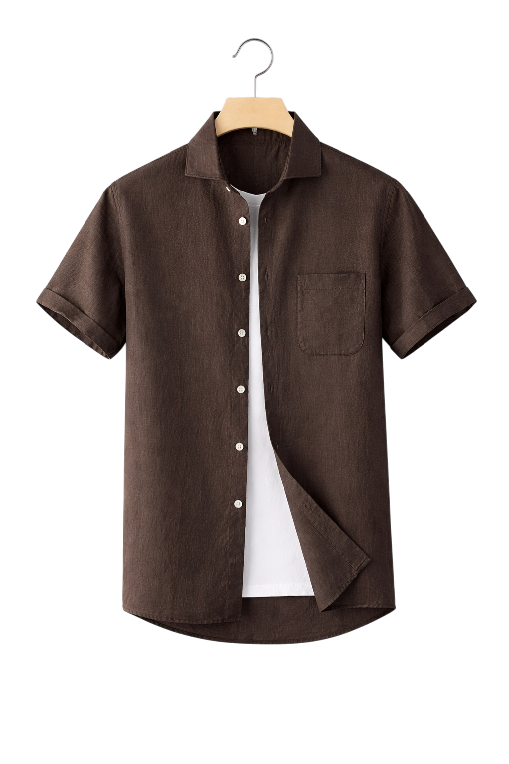 Men's refined warm-weather button-up shirt in a relaxed fit. Perfect for summer casual.