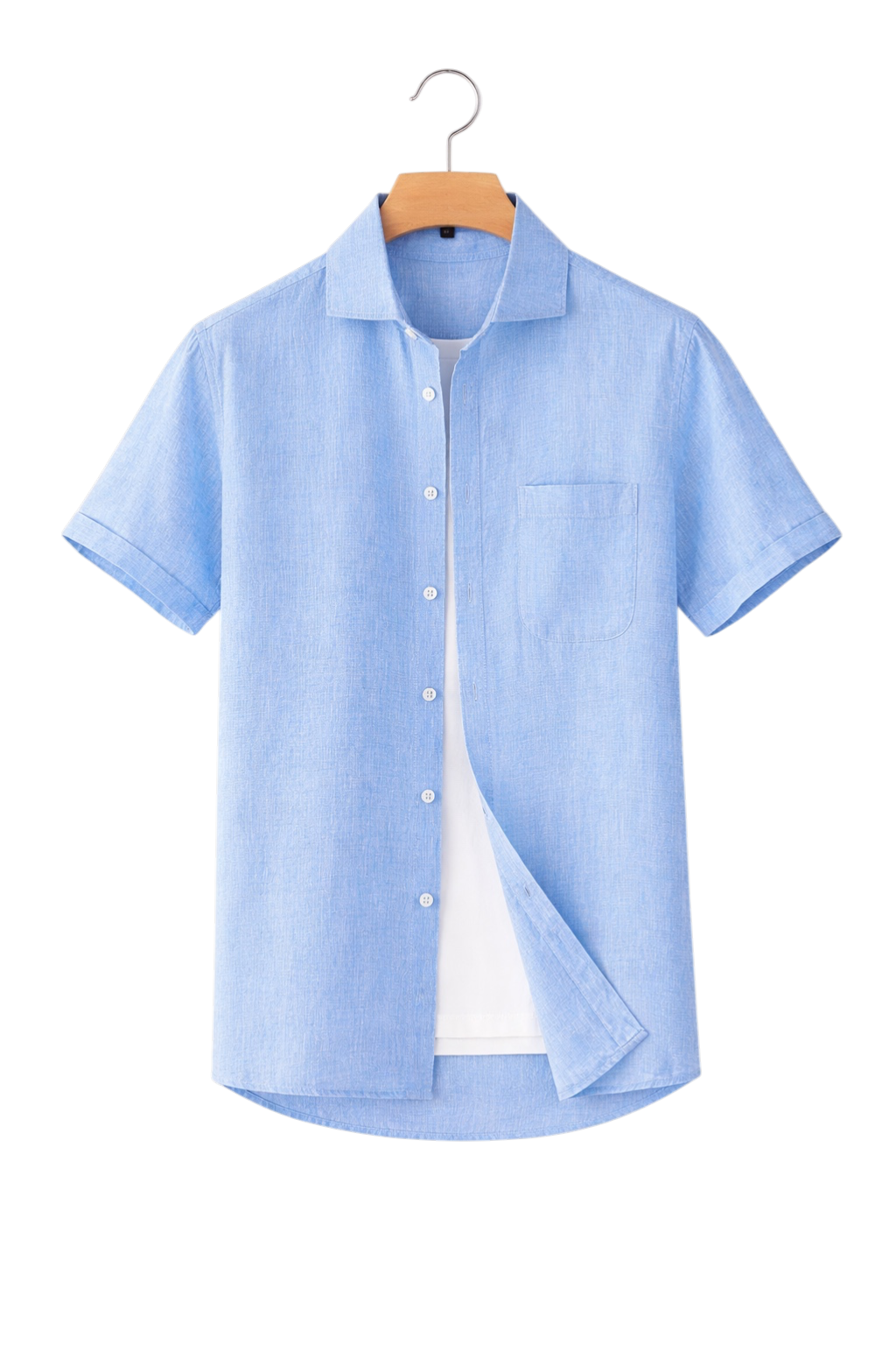 Men's button-up shirt with a refined collar, perfect for warm weather. A comfortable, casual summer shirt.