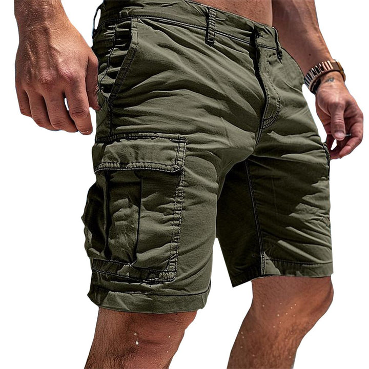 Practical men's relaxed fit cargo shorts, perfect for summer casual wear. Features multiple pockets for convenience.