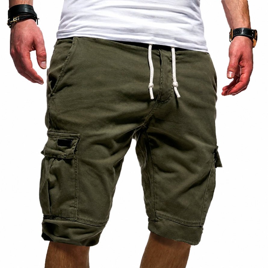 Men's relaxed fit cargo shorts, ideal for summer outdoor walks & casual everyday wear.