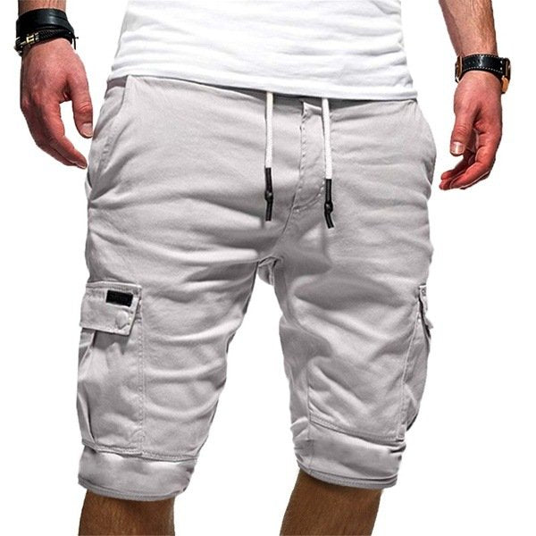 Durable men's relaxed fit cargo shorts, multi-pocket design, perfect for summer outdoor walks.