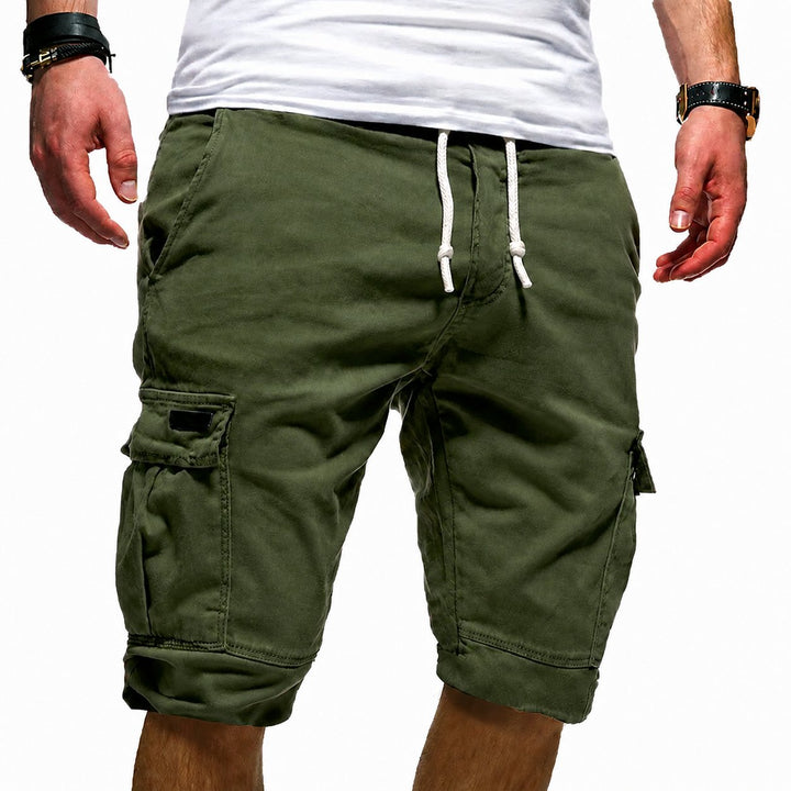 Relaxed fit men's cargo shorts with comfortable waist, great for summer outdoor walking & casual use.