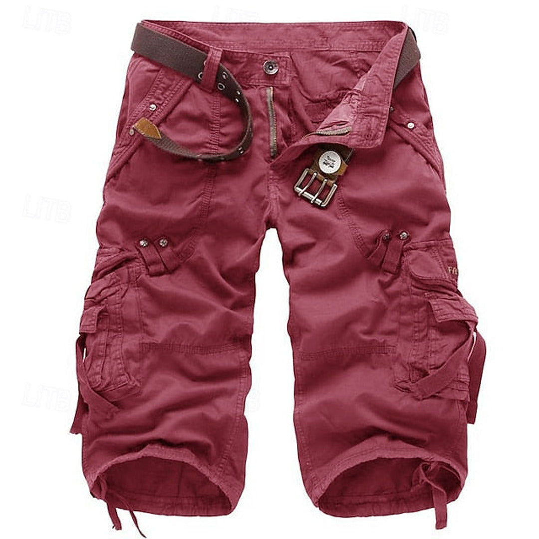 Men's relaxed fit cargo shorts with multi-pockets, perfect for casual summer wear.