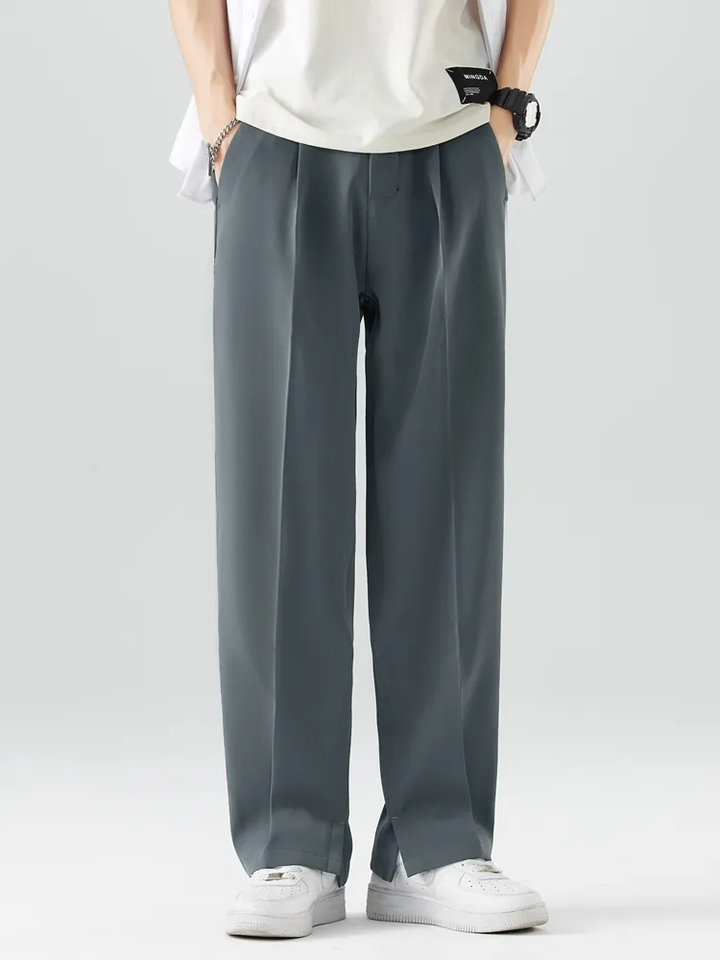 Grey men's relaxed fit casual pants, ultimate comfort for everyday, athletic, and casual fashion wear.