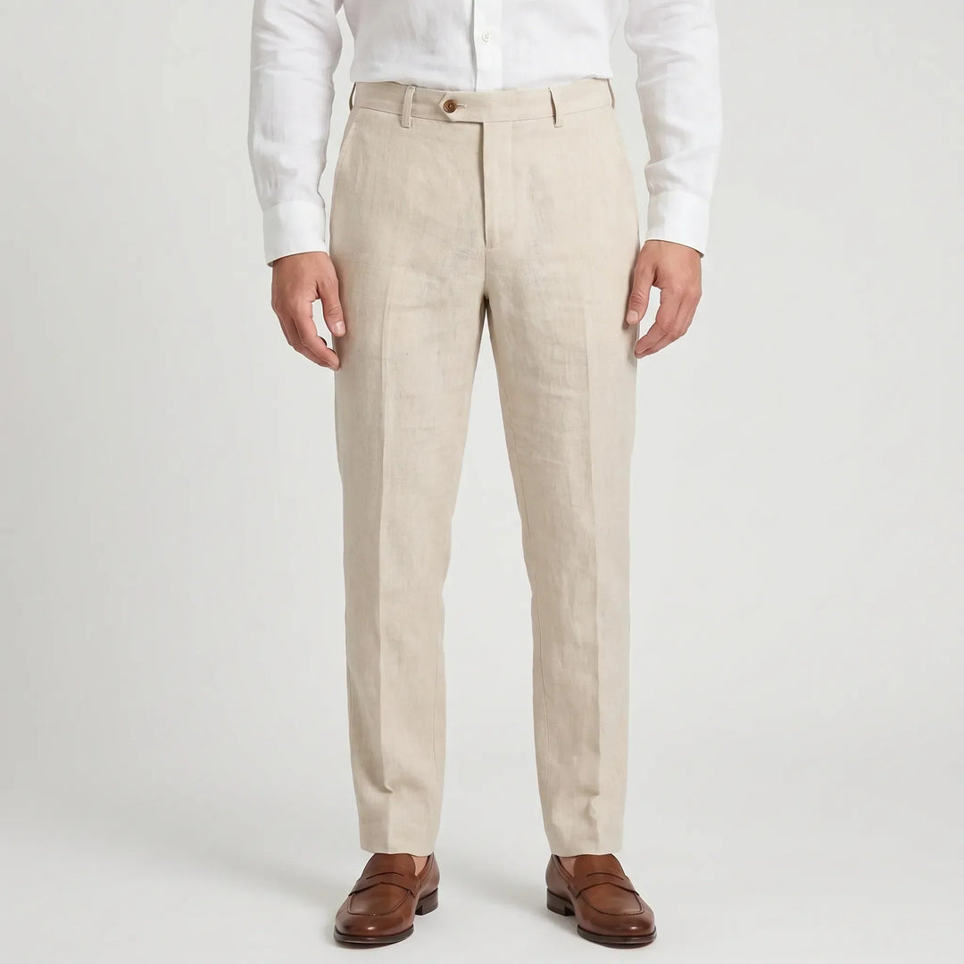 Relaxed fit men's comfort pants, ideal for all-day wear in office & casual settings. Everyday style.