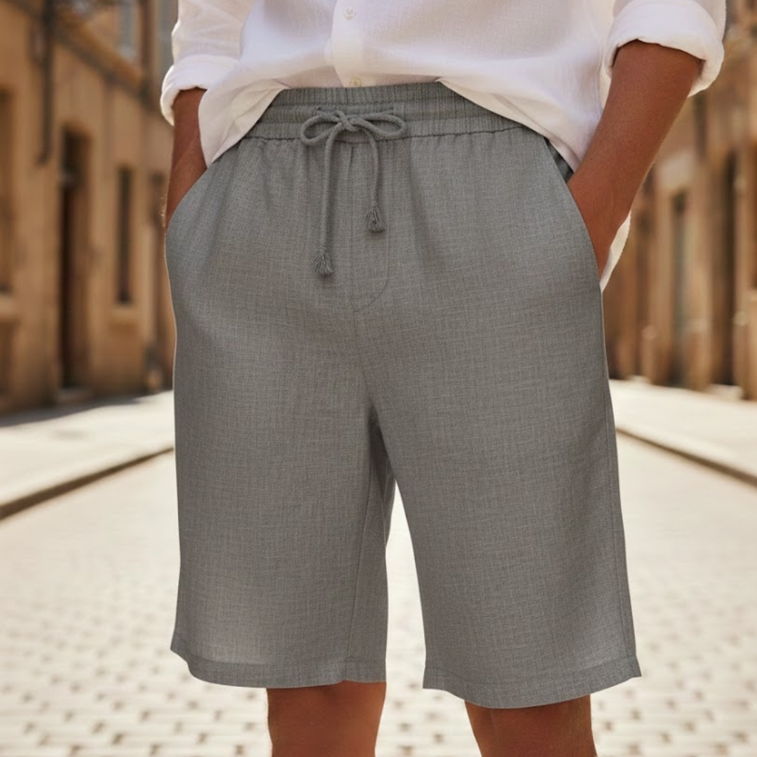 Men's relaxed fit drawstring summer shorts, ideal for casual wear, comfort, and warm weather activities.