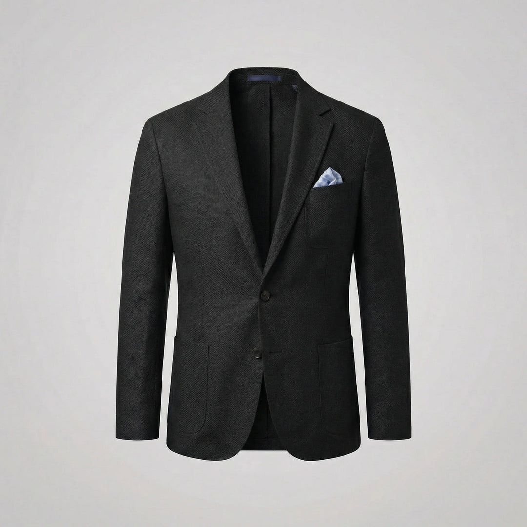 Smart casual men's lightweight blazer, relaxed fit, versatile for summer events & everyday wear.