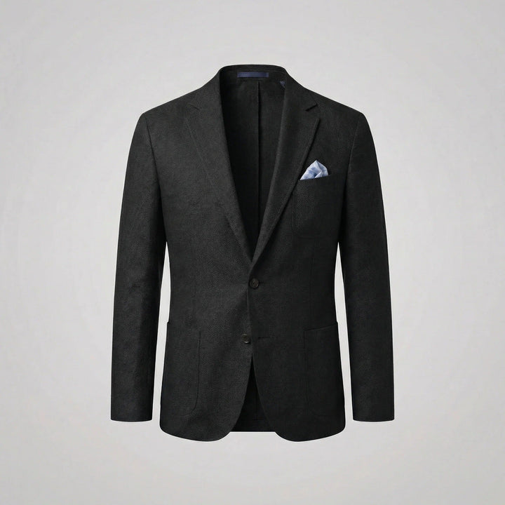 Smart casual men's lightweight blazer, relaxed fit, versatile for summer events & everyday wear.