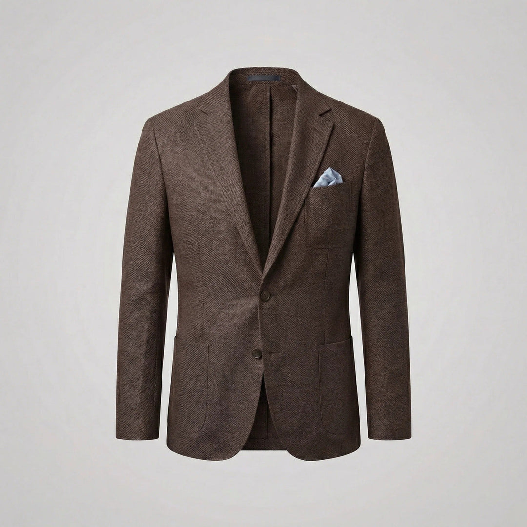 Comfortable men's relaxed fit lightweight blazer jacket, perfect for warm weather and casual looks.