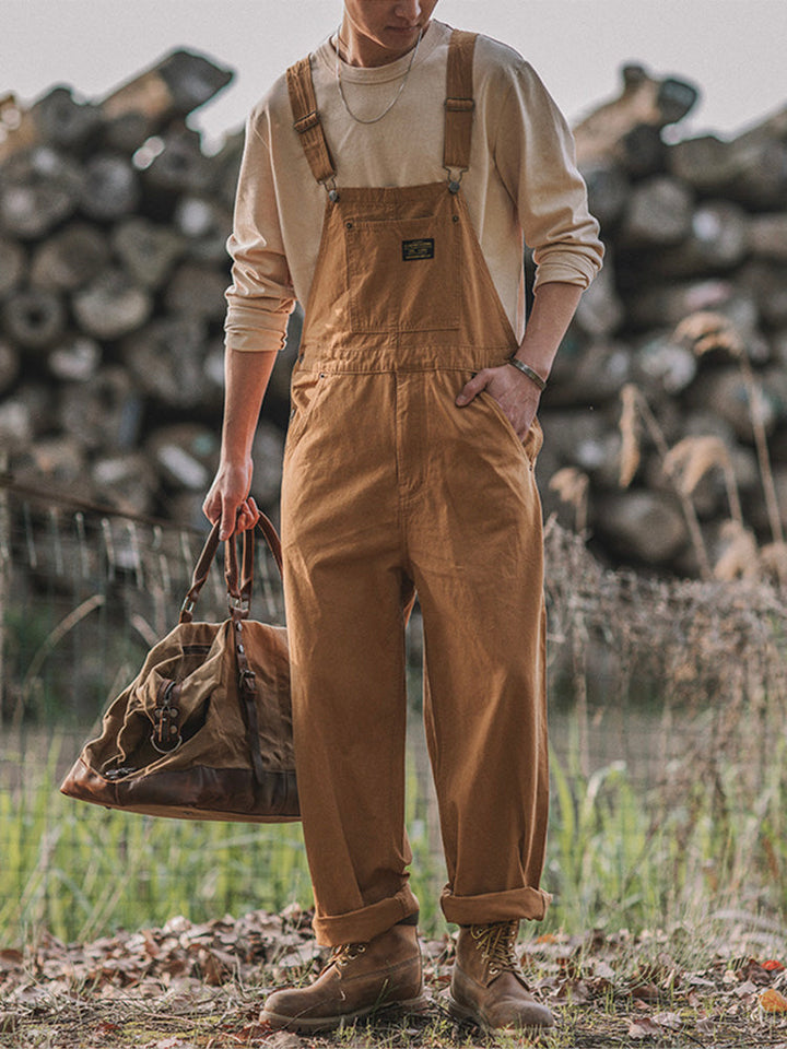 Men's relaxed fit overalls with adjustable straps, perfect for casual everyday wear & comfort.