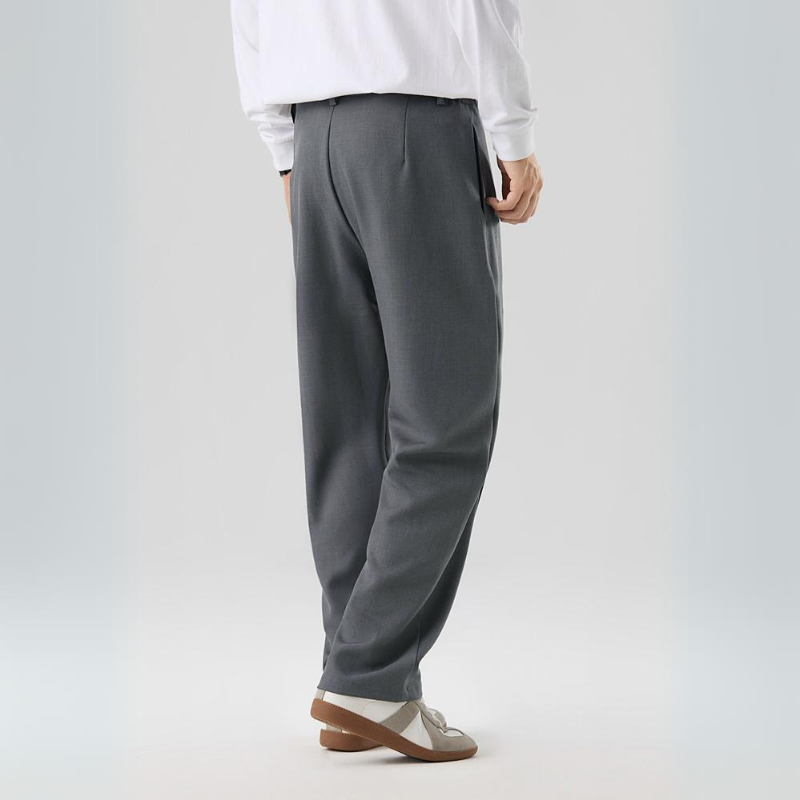 Classic style men's pleated dress pants, relaxed fit, offering ultimate comfort for any occasion.