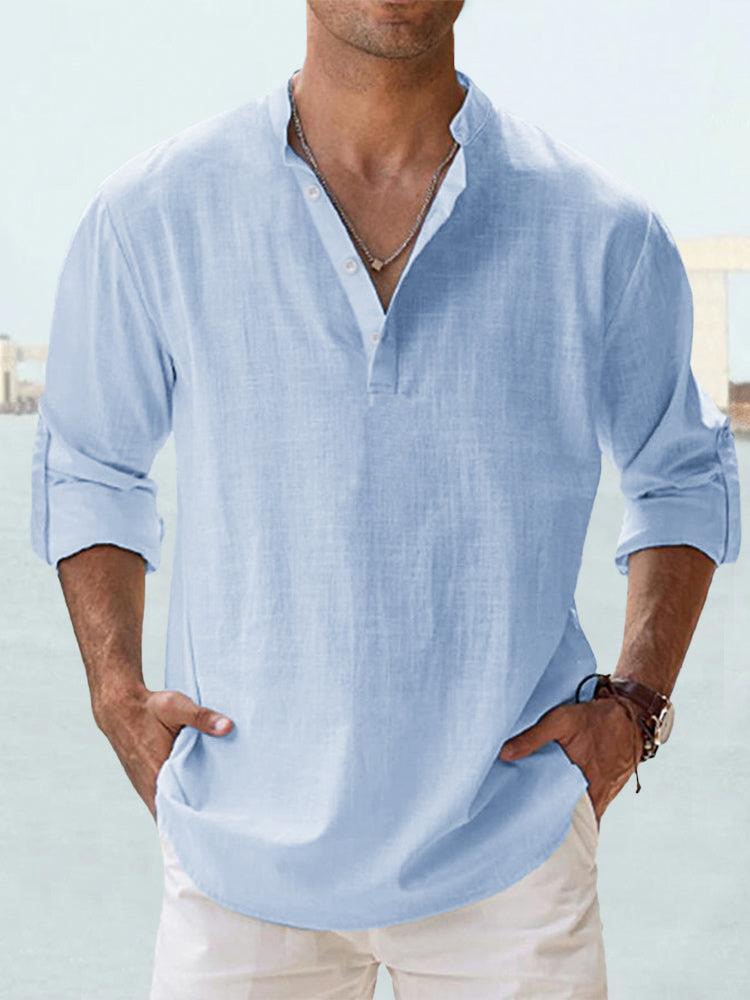 Stylish men's casual short-sleeve shirt, comfortable and breathable for warm weather everyday wear.