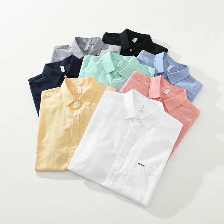 Men's casual relaxed fit summer shirt, short sleeve, button-up. Comfortable and stylish for warm weather fashion.