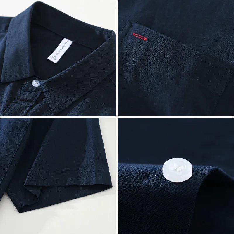 Effortless men's short sleeve summer shirt. Relaxed fit, chest pocket, button-up, versatile for warm weather style.