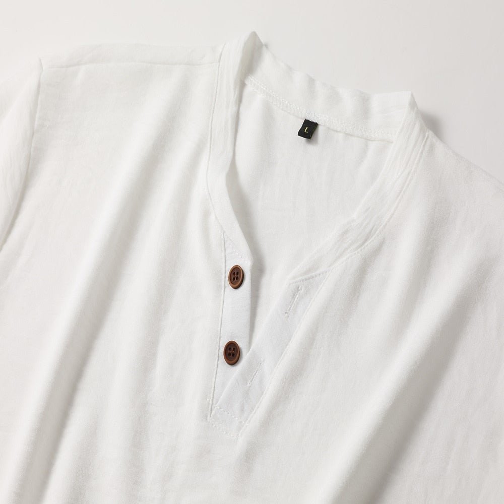 Basic men's relaxed fit V-neck t-shirt. Soft, short sleeve top for summer comfort & casual wear.