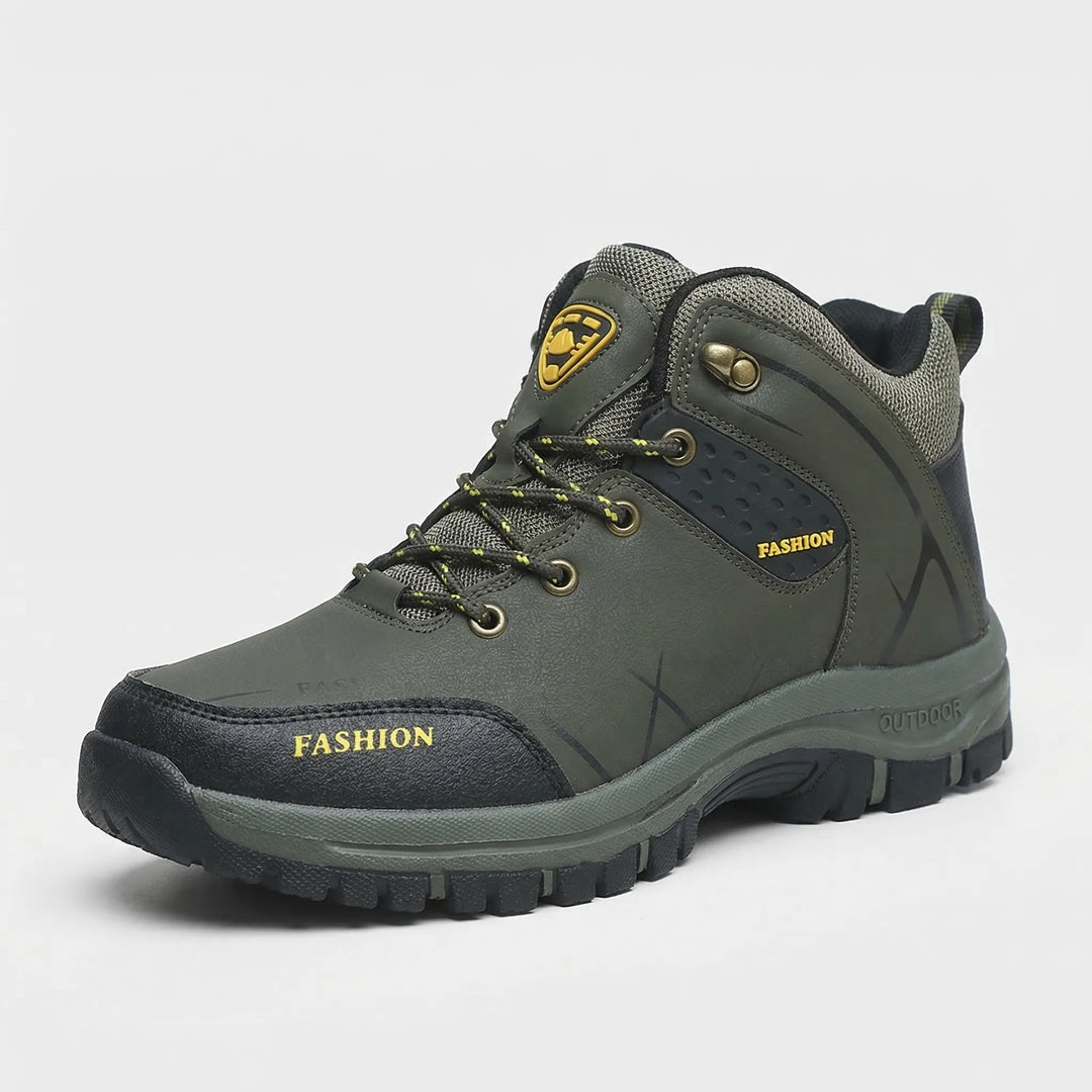 Stylish retro men's ankle boots, comfortable and water repellent, perfect for hiking, trail walking & work.