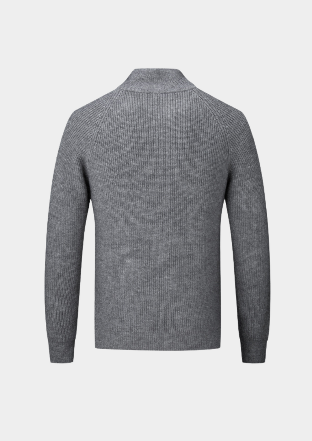 Modern men's funnel neck cardigan. Full zip-up design, ideal for smart-casual style.