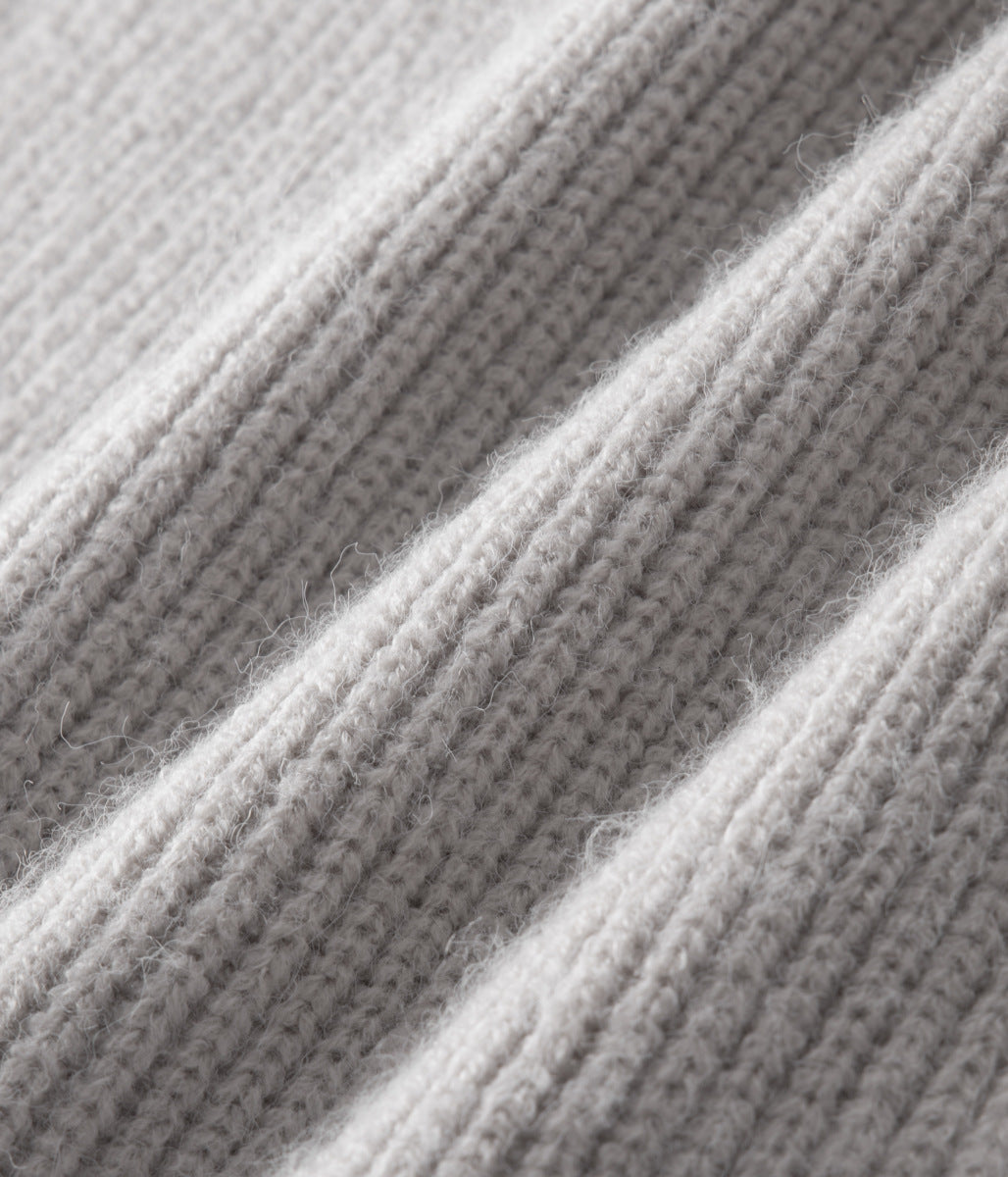 Stylish men's business casual jacket. Ribbed knit, funnel neck, convenient zip closure.