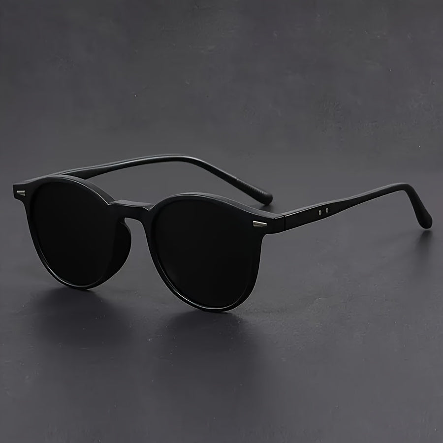 Retro men's round tortoiseshell sunglasses, elegant design, suitable for a refined and stylish appearance.