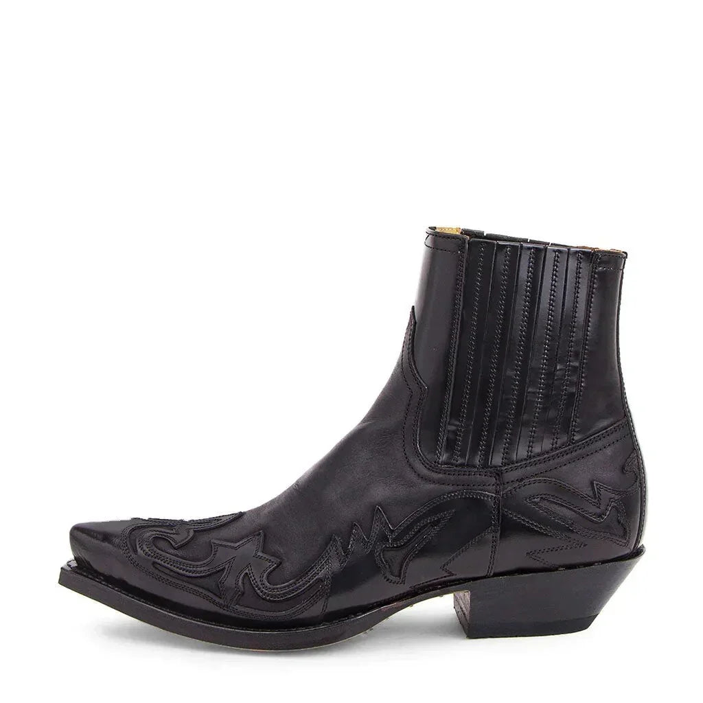Men's rugged brown western ankle boots. Durable everyday cowboy style footwear for casual fashion & comfort.